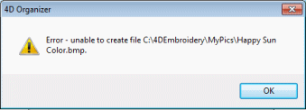 4D Organizer image conversion error.
