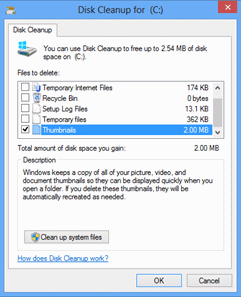 Windows 8 Disk Cleanup dialog