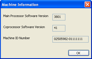 Designer SE Machine Info dialog